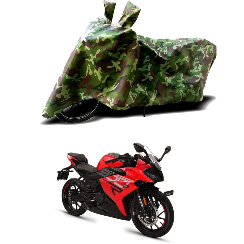 Image of 100% Water Resistant Bike Scooty Two Wheeler Body Cover Compatible for Keeway K300 R Glossy BS6 /UV-Rays /Heat Protection /Birds Dropping /Scratchproof /Dust Proof /Waterproof /All [Green MJ]