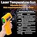 FKM Infrared Thermometer Gun Non-Contact Laser Temperature Gun,-58°F~986°F,AdjustableEmissivity,Digital IR Thermometer Gun for Cooking,Griddle,Pizza Oven,BBQ,HVAC,Automotive,Industrial,Not for Human