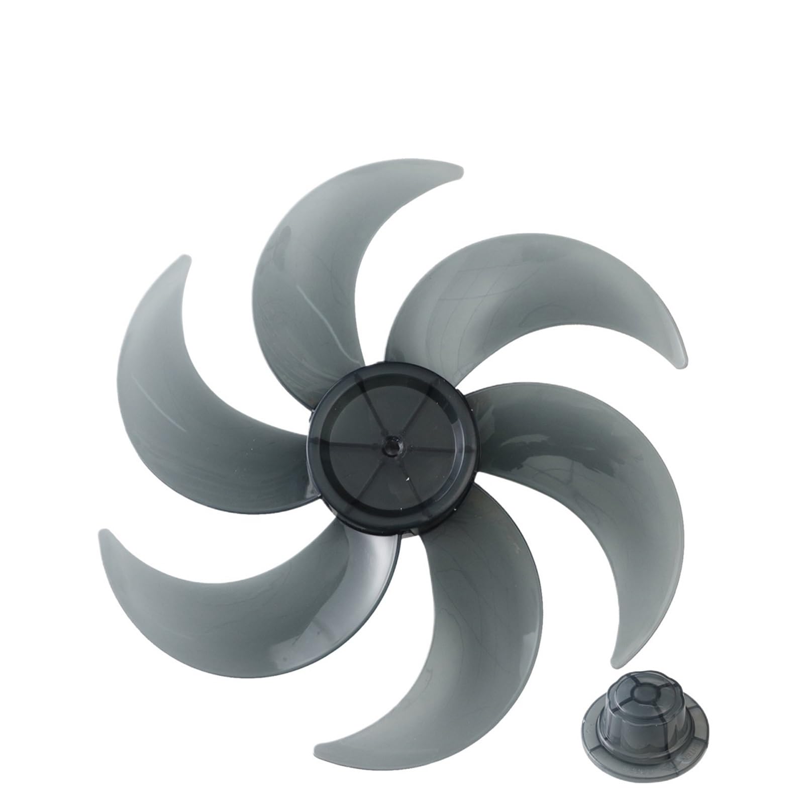 FOELANNE Plastic Fan Blade, ABS Fan Blades With Nut Cover For 14-16 inch Fans Grey 5-6 Leaves(Grey-14in)