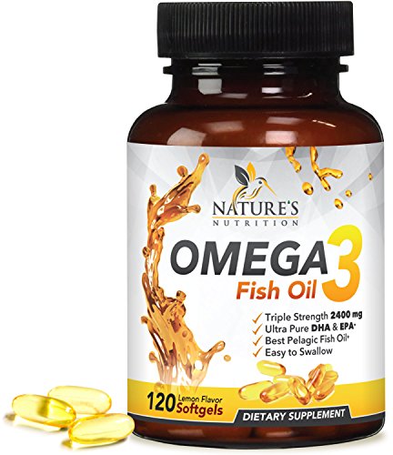 Omega 3 Fish Oil Supplement, 2400mg, High EPA & DHA, Triple Strength Support