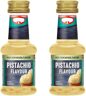 Pistachio Flavouring 2X35ml - Total 70ml - Natural Liquid Flavoring Extract for Baking, Sponges, Icings, Buttercream, and Desserts - Suitable for Vegans