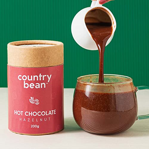 Image of Country Bean Hazelnut Hot Chocolate, 60% less sugar, Enjoy hot or cold, Winter beverage | Winter special launch