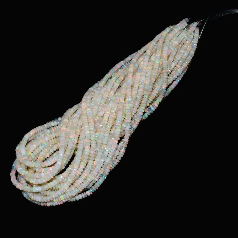 Opale éthiopienne naturelle finie sans reflets ternes perles larmes facettées AAA+ - 4