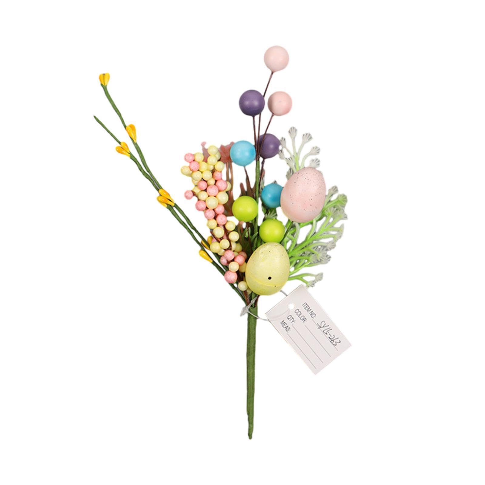 TWISAXC Unique Artificial Easter Decoration Egg Tree Branch Colorful Eggs With Green Leaves Unique Is Not Only Suitable For Easter Decoration But Also, Style D