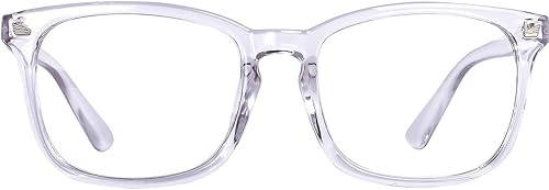 MAXJULI - Lentes de bloqueo de luz azul, para lectura en computadora/juegos/TV/teléfonos para mujeres y hombres (transparentes)