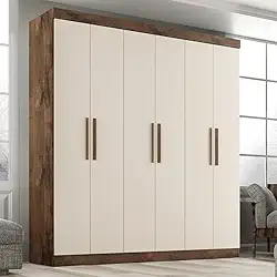 Guarda Roupa Casal Lisboa 6 Portas 2 Gav Chocolate/off White