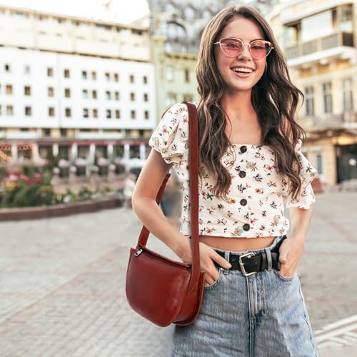 HESHE Leather Crossbody Bags for Women Soft Women’s Shoulder Handbags Hobo Cross Body Travel Purse with Adjustable Strap3