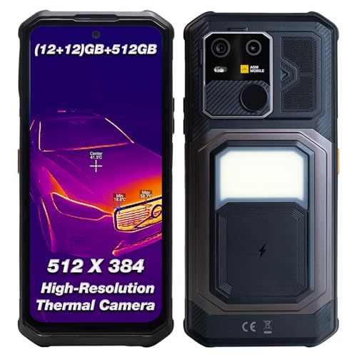 AGM G3 Pro Rugged Smartphone with Thermal Camera(512x384, 25FPS), Waterproof & Drop-Proof, (12+12)GB+512GB[TF 1TB], Powerful 5W Speaker, Camping Light, Wireless Charging, 10000 mAh, for T-Mobile ONLY