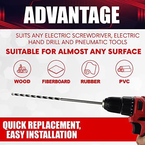 Wesleydrill Extra Long Brad Point Drill Bit Set 7 Pcs 12" 300Mm Carbon Steel Wood Drill Bits Set Fit For Bench Hand And Conventional Electric Drill #TOP4