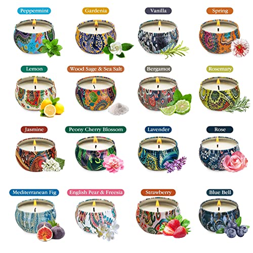 16 Pack Christmas Scented Candles Gift Set, 2.5Oz With Essential Oils For Stress Relief, Aromatherapy Candles For Home, Perfect For Women Meditation, Bath, Yoga, Birthday Gifts For Women (2.5Oz) #TOP1