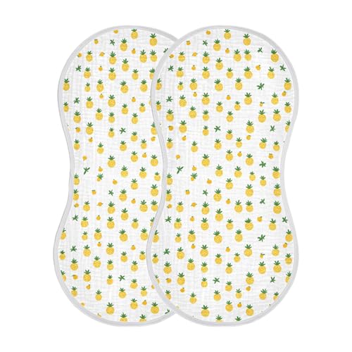 xigua Pineapple Pattern Baby Burp Cloths for Newborn Boys and Girls 1 Pack, Soft & Absorbent Cotton Baby Burp Cloth, Baby Washcloths, Newborn Towel, Burp Rags2