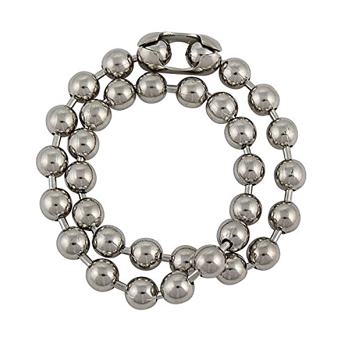 DragonWeave Jewelry 9.5mm Extra Large Silver Steel Ball Chain Mens Necklace Extra Durable Color Protect Finish ANY LENGTH2