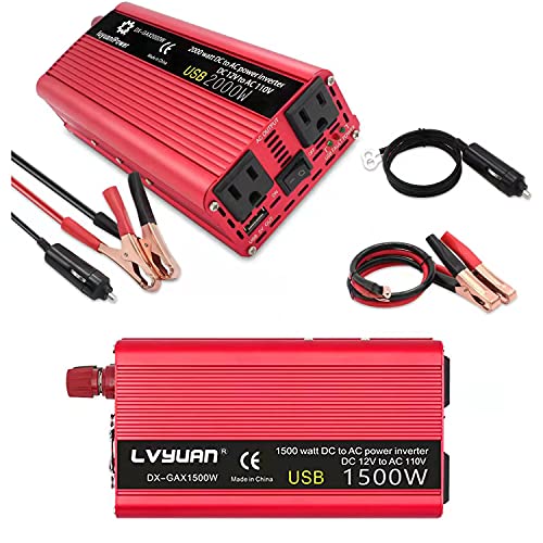 Onduleur voiture 12V vers 110V 1500W convertisseur chargeur avec prise adaptateur RV