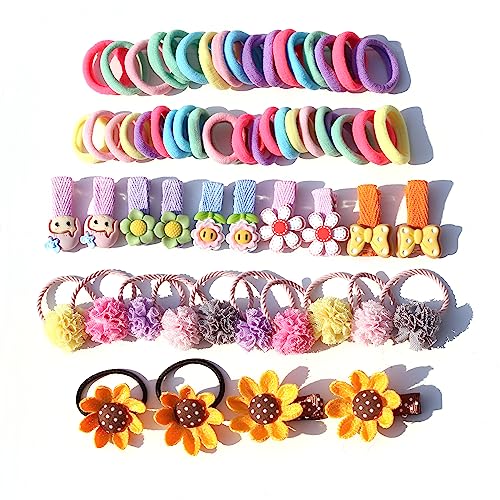 Image of Shining Diva Fashion 74-1220 Pcs Colorful Hair Bands, Hairpins, Ponytail Holders, Flower Clips, BB Clips, Bamboo Knots, Hair Extensions, Headbands for Girls Kids Baby Toddlers | A Box of Multipurpose Girls Hair Accessories Set | Birthday Gift for Girls