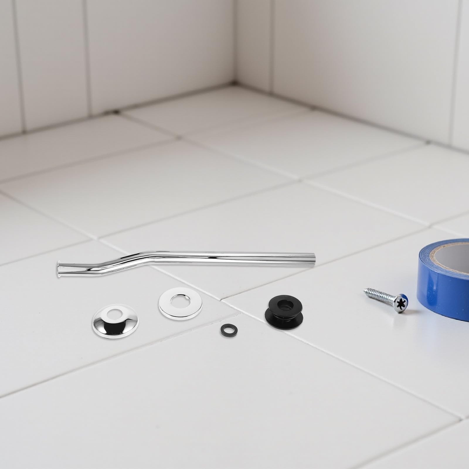 Gatuida Kit de descarga de urinario: tubo de entrada de acero inoxidable, repuesto universal de de urinario, junta antifugas para de pared de 30 cm.