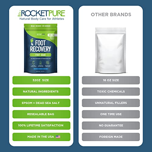 Natural Tea Tree Foot Soak Salts For Foot Recovery - Epsom Salt Foot Soak, Foot Bath Soak, Foot Salt Soak - Pedicure Foot Soak, Foot Spa Soak, Foot Soak For Dry Cracked Feet, Athletes Foot Soak #TOP6