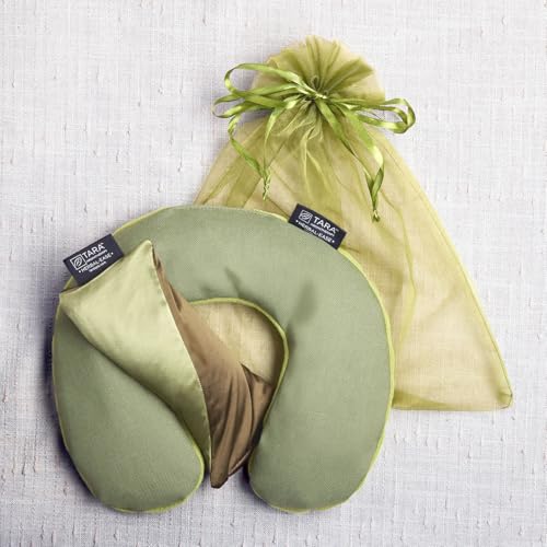 Image of TARA Spa Therapy Herbal-Ease Aromatherapy Pillow Gift Bag Set, Neck + Silk Eye Pillow, Green Olive