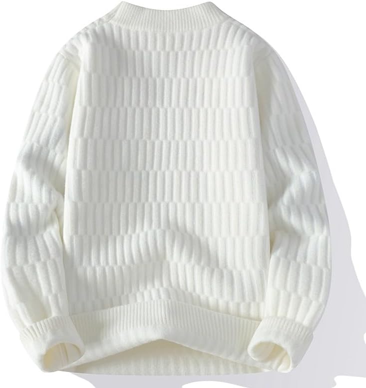 Winter Casual Round Neck Sweater Base Knit Solid Color Plus Loose Fit