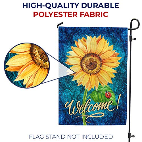America Forever Sunflower Welcome Garden Flag - Welcome Summer Fall Sunflowers Ladybug Flag- Seasonal Yard Outdoor Decorative Double Sided Flag - 12.5 X 18 Inches #TOP3