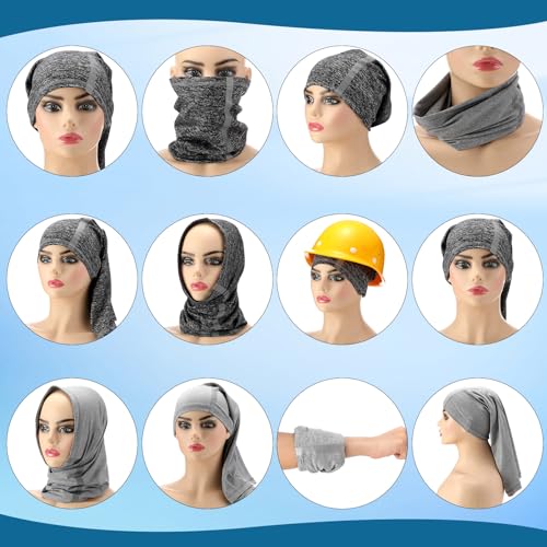 Image of SATINIOR 4 Pcs Neck Gaiter Face Mask for Men Reflective Face Cover Scarf Summer UV Sun Protection Balaclava Bandana for Work