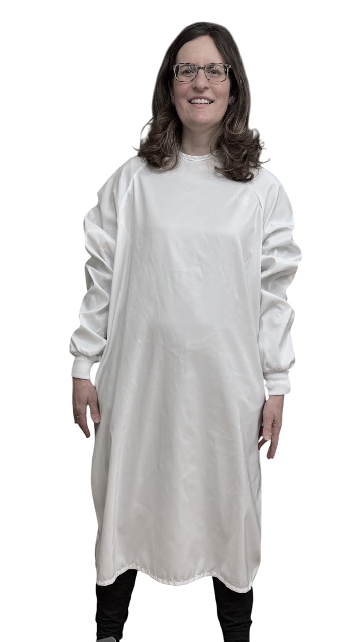 Reusable Isolation Gowns - Staff Protection for Hospital, Doctor's Office Isolation Gowns - Latex-Free Fluid Resistant with Knitted Cuffs (60, M)