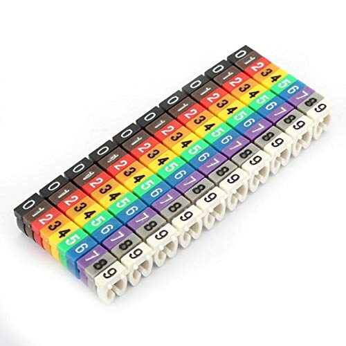 Wire Number Digital Number Tube Wire Number Label Tube Cable Marker Colorful 0-9 Number Markers Mark The Color Coded Cables(4mmÂ²) for kabelmarker goobay kabelmarker clips cable number ident 4mm digita