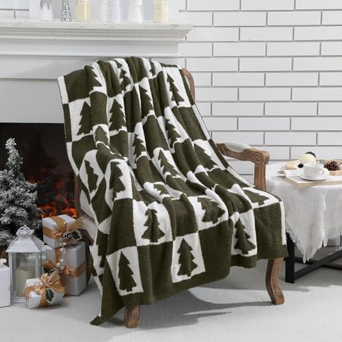 Buryeah Christmas Tree Knit Throw Blanket, 50 x...