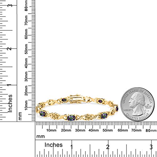 Gem Stone King Infinity Link Gemstone Birthstone Tennis Bracelet for Women | 18K Yellow Gold Plated Silver | Oval 6X4MM | 7 Inch with Secure Clasp | Fine Jewelry for Her Mom Wife Anniversary4