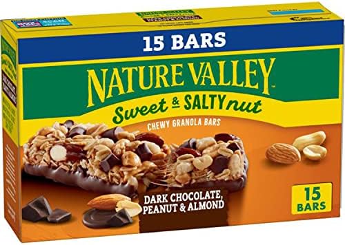 Nature Valley Sweet and Salty Nut Dark Chocolate Peanut and Almond Granola Bars, 18 oz, 15ct