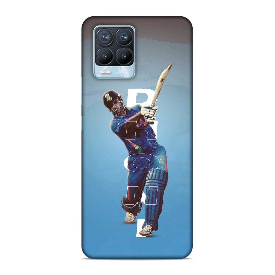 zingcart® M S Dhoni Straight Shot in Blue for Realme 8 Pro | Moblie Phone Cover | Free-Access to Buttons | Slim Hard Plastic | Matte Finish