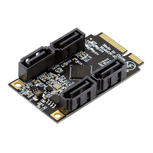 Cablecc Mini PCI-E PCI Express a 6Gbps Cuatro Puertos SATA 3.0 Adaptador Convertidor Tarjeta de Extensión de Disco Duro para SSD