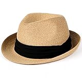 FURTALK Fedora Damen Panamahut Herren Strohhut im Trilby-Look Verschiedene Größen Strandhut