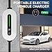 Level 1 J1772 EV Charger, 120-220V 16A, 25ft Cable, IP66 Waterproof, Portable Electric Vehicle Charger with NEMA 6-20 & 5-15 Plug, Compatible with All J1772 Electric Cars