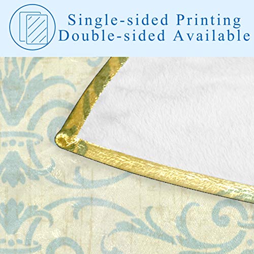 Couverture douce imprimé floral vintage 150x100 cm pour lit