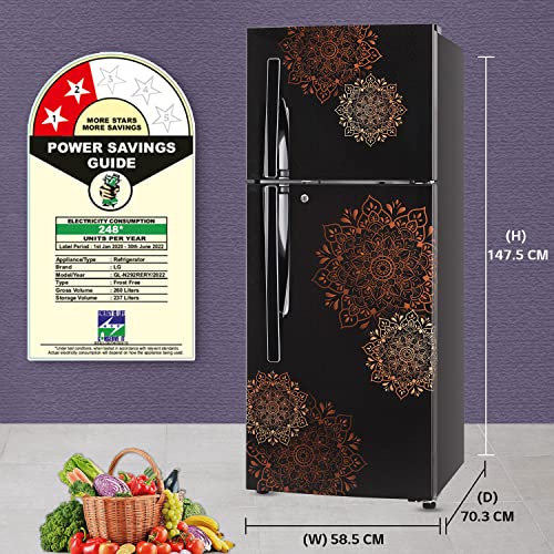 Image of LG 260 L 2 Star Frost-Free Smart Inverter Double Door Refrigerator Appliance (GL-N292RERY, Ebony Regal, Multi Air Flow, 2022 Model)