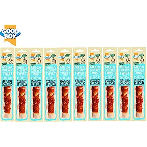 GoodBoy 10 X 70G MEGA CHEWY TWIST WITH DUCK 100% NATURAL DOG CHEW TREAT STICK 05767 Cover
