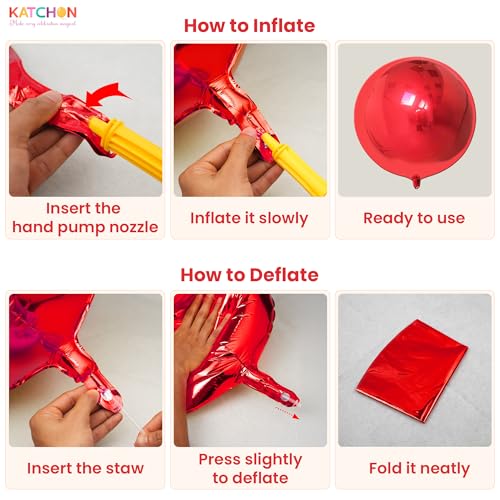 Image of KatchOn, Red White and Blue Foil Balloons - Pack of 6 | Patriotic Balloons for Independence Day, Memorial Day, Labor Day, USA Themed Party Decorations | Red, White, Blue Balloon Arch