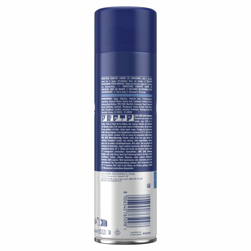 Gillette Series Rasiergel, feuchtigkeitsspendend, mit Kakaobutter, vollständiger Schutz gegen Reizungen, schützt vor Schnitten, Verbrennungen, Rötungen und Zerren, 200 ml