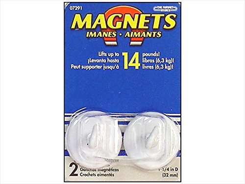 The Magnet Source TMS7291 Magnetic Hooks 1.25 in. 2 Pieces - Pack Of 3