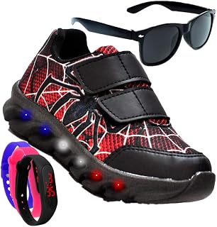 Tenis De Led Led Masculino Aranha Meninos Estilo Original + Brindes