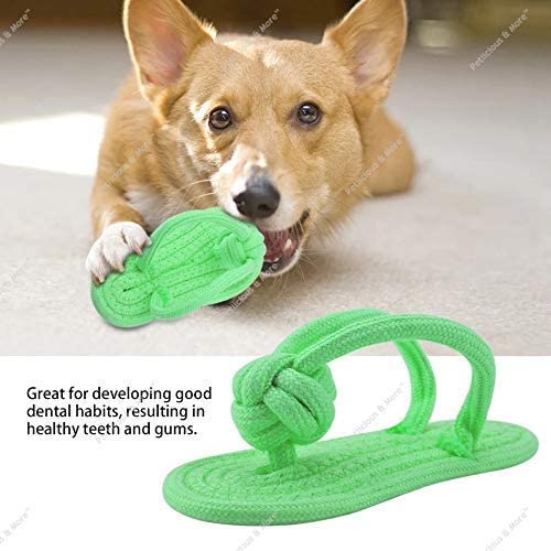 Image of Puppies Interactive chew Toy I Spiked LED Ball +Natural Red Bone+Puppy Rope Toy Slipper I Pack of 3 (Combo-B)