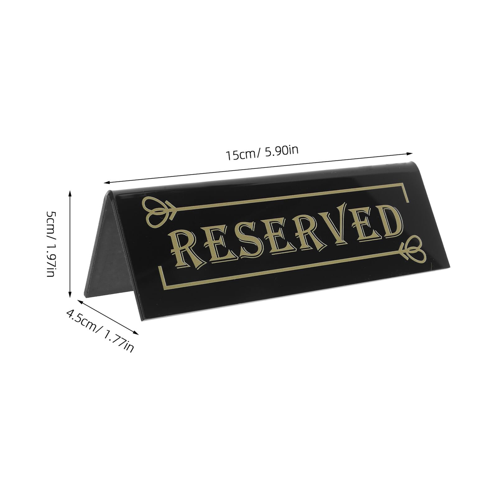 Beaupretty 10 Carteles Acrílicos de Mesa Reservada Negros para Restaurante, Bodas y Eventos, Señalización Doble Cara Reutilizable para Banquetes y Recepciones, Marcadores de Asiento