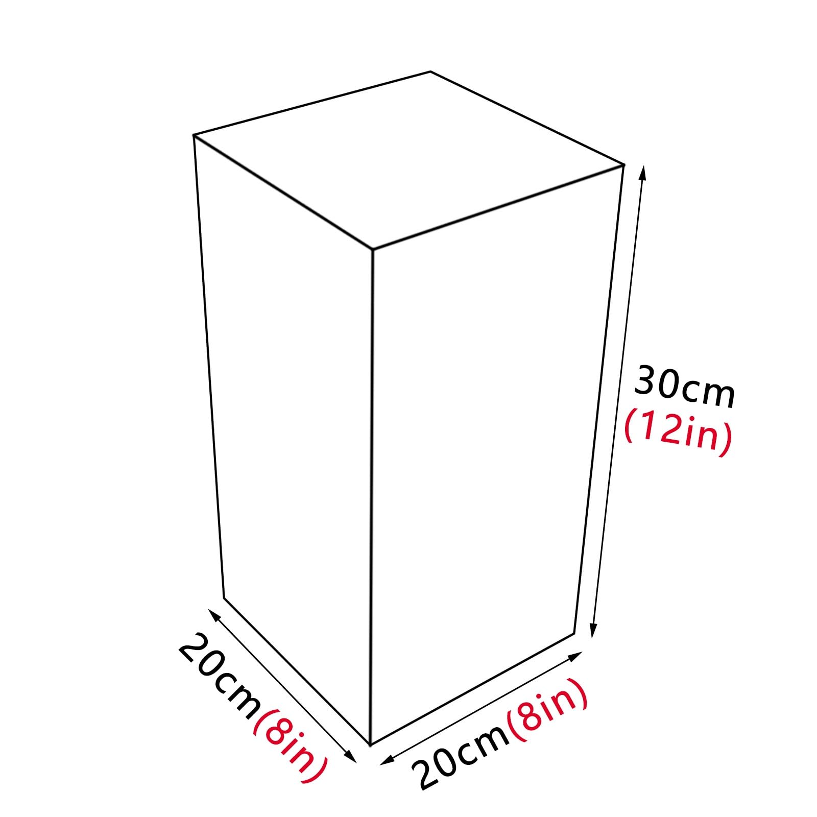 Skrzynki z Akrylu do Ekspozycji Puste Dna Wytrzymałe Podpory z Akrylu Lekkie Bezszwowe Różne Rozmiary Szałowite i Chwytające Wzroku Style Kolorów(Light Red,20X20X30CM8X8X12IN)