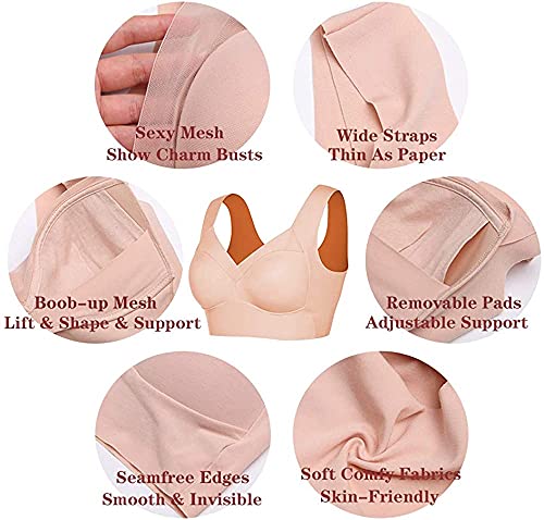 Image of WOWENY Womens Wirefree Seamless Bras Everyday Lounge Bra Sleeping Full Coverage Pullover Bra