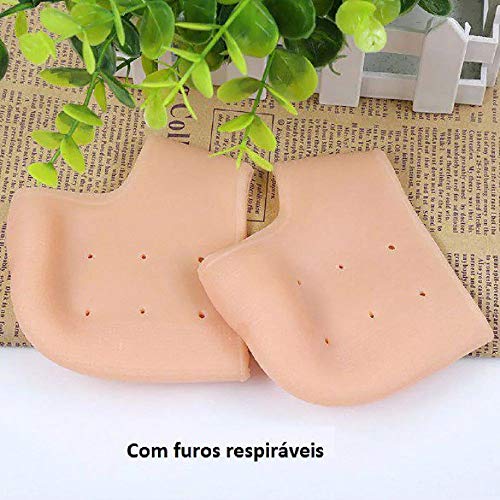 Meia Palmilha Ortopédica Silicone Gel Hidratante Massageadoras Protetoras de Calcanhar Calçado Sapat