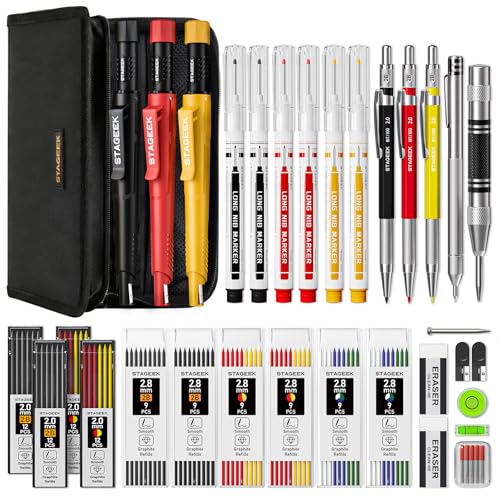 STAGEEK 38 Pack Carpenter Pencils Set With 108 Refills