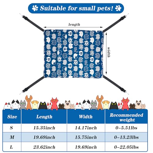 image for Jetec 2 Pack Cat Hammock for Cage, Catio Accessories Reversible Soft C