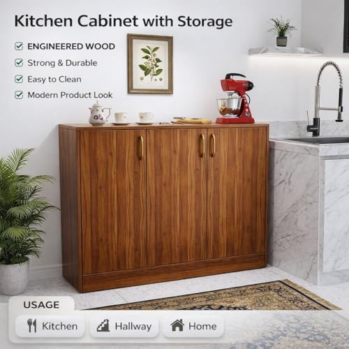Image of Spyder Craft Accent Multipurpose Cabinet with Storage Storage Organizer with Doors Side Cupboard for Shoe, Hallway, Kitchen, Living Room, Office, Color -Noyce Lyon (Assembly - DIY)