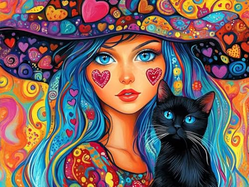 Activité Manuelle Adulte relaxante à la maison : kit de peinture par numéros motif femme 60x80