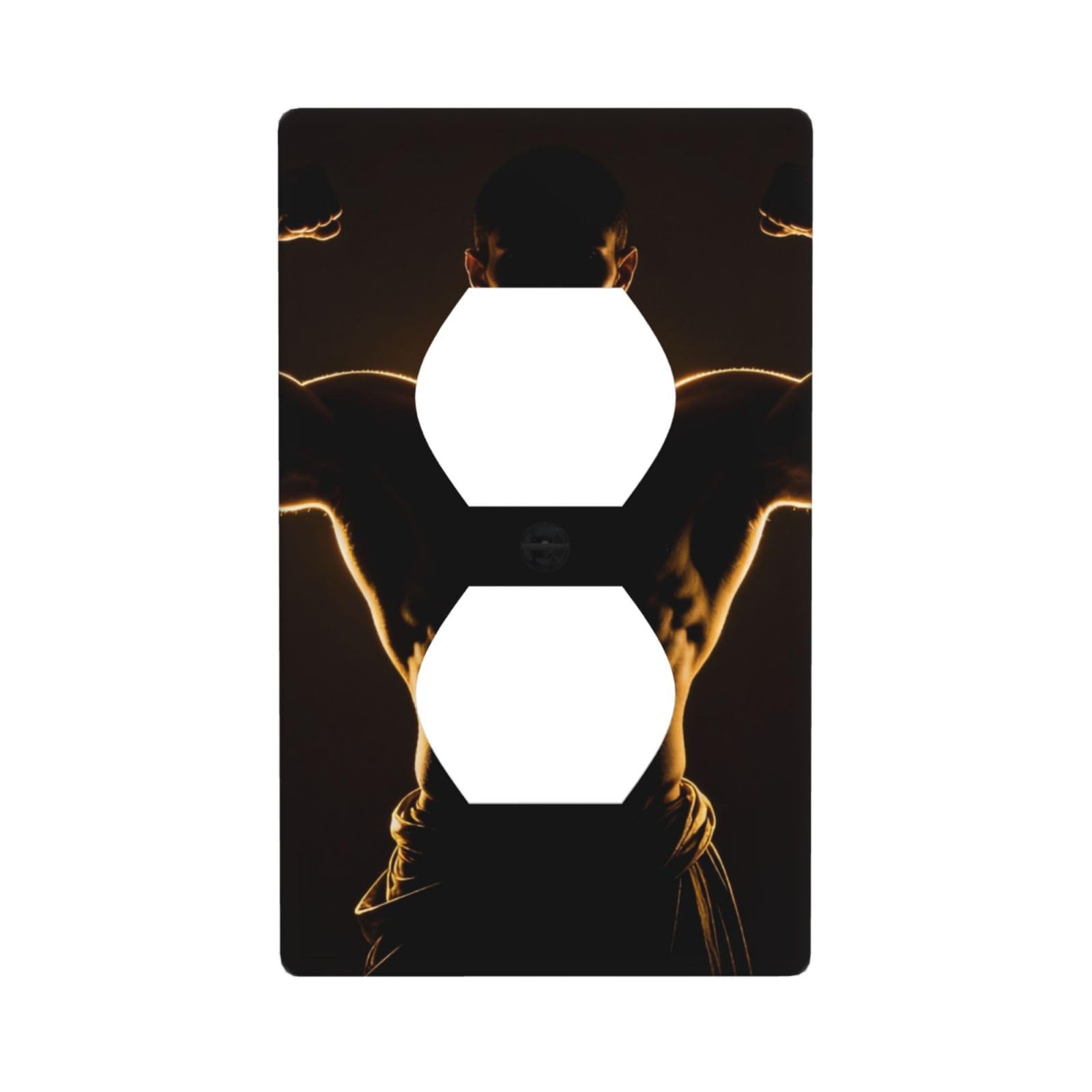 Backlight Muscle Shape Unbreakable Polycarbonate Switch Plate-1 Gang Screwless Wall Plate for Home Office